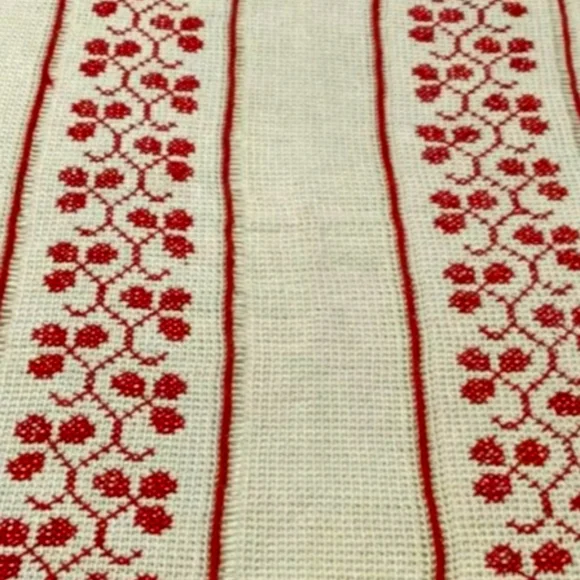 COPY - 🥀Vintage ❤Handcrafted Embroidered & Crocheted Throw, Coverlet❤ - Picture 6 of 7